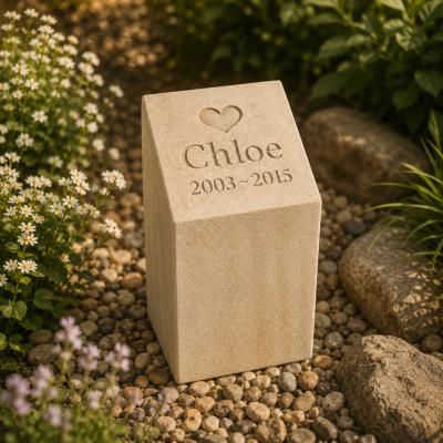 Outdoor Pet Urn - Smooth Sandstone