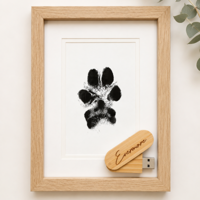 Paw Print Impression - Digital (USB)  + Framed Ink Print