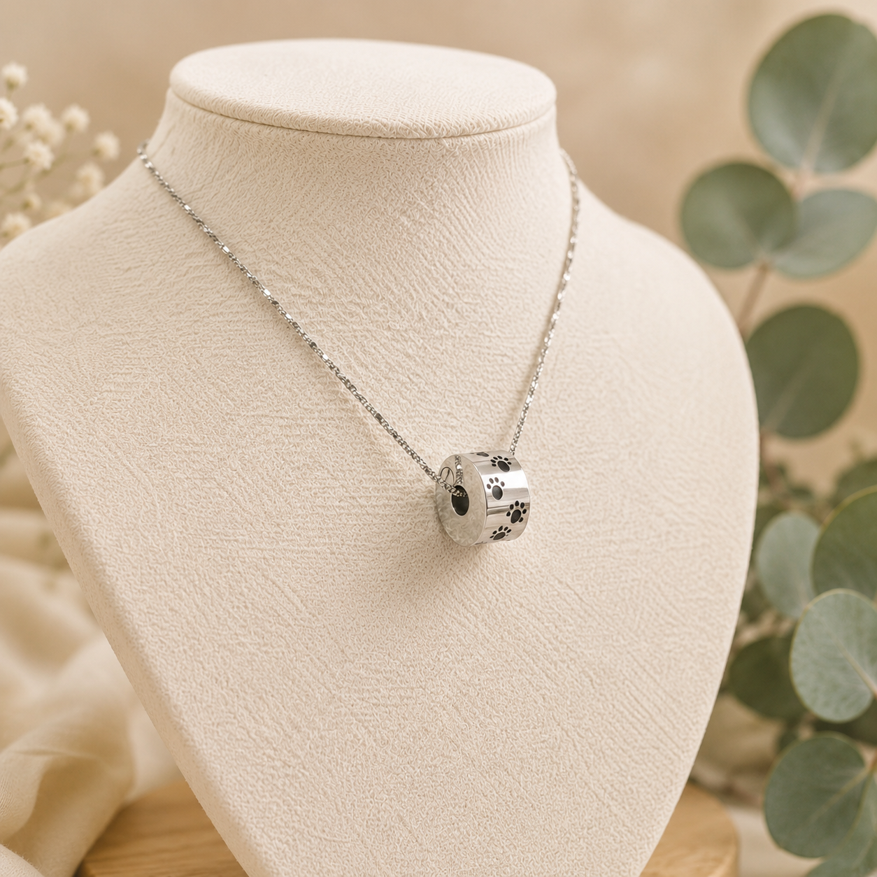 Paw Print Charm - Ash Pendant